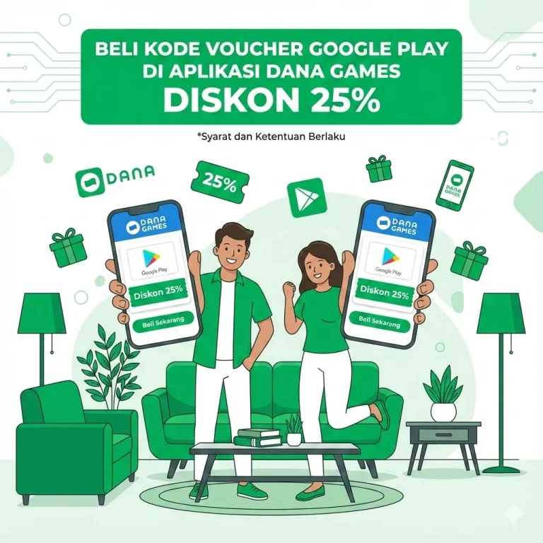 Beli Kode Voucher Google Play di Dana, Diskon 25%