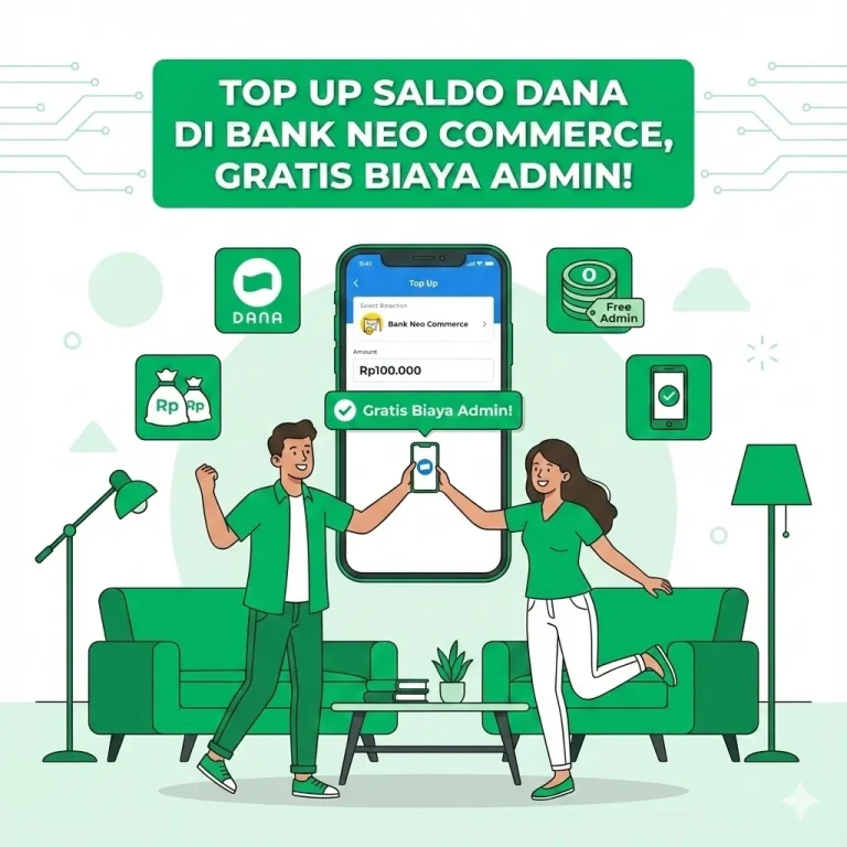 Top Up Saldo DANA di Bank Neo Commerce, Gratis Biaya Admin!